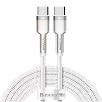Кабель Baseus Cafule Metal USB-C to USB-C 100W 1m White (CATJK-C02)