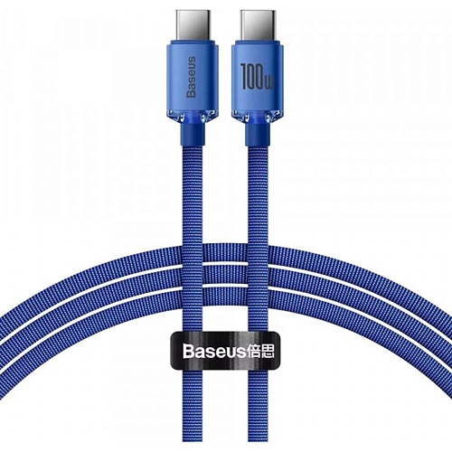 Кабель Baseus Crystal Shine Series Type-C to Type-C 100W 1.2m Blue (CAJY000603)