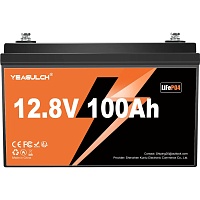 Акумулятор Yeagulch LiFePO4 12V (12.8V/100Ah/1280Wh) (YEAGULCH-12.8V/100Ah) - придбати в Дніпрі, Україні: ціна, характеристики | інтернет-магазин TOUCH