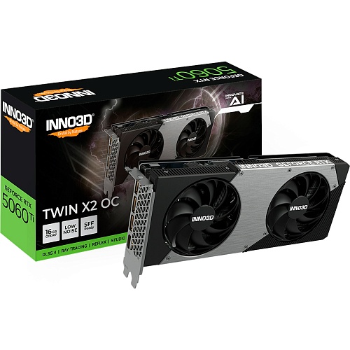 Видеокарта Inno3D GeForce RTX 5060 Ti Twin X2 OC 16G (N506T2-16D7X-191073N) EU