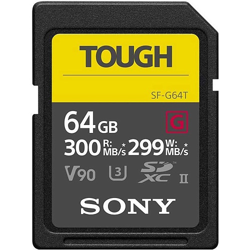 Карта памяти Sony SDXC Tough G 64GB UHS-II U3 V90 R300/W299Mb/s (SF64TG)