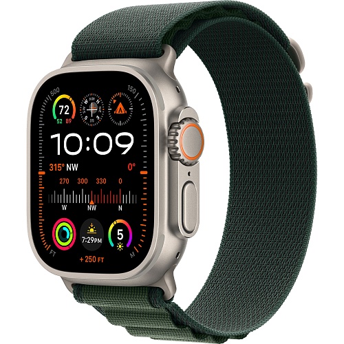 Смарт-часы Apple Watch Ultra 2 49mm Natural Titanium Case with Dark Green Alpine Loop Small (MXMU3)