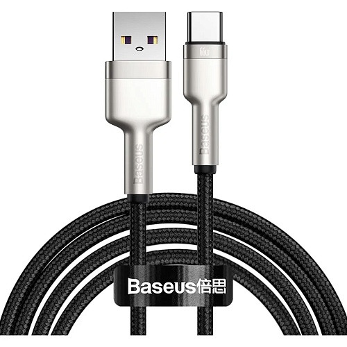Кабель Baseus Cafule Metal Data Cable USB-A to USB-C 1m Black (CAKF000101) Уценка