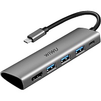 USB-хаб WiWU Alpha A531H 5-in-1 USB-C Hub Gray