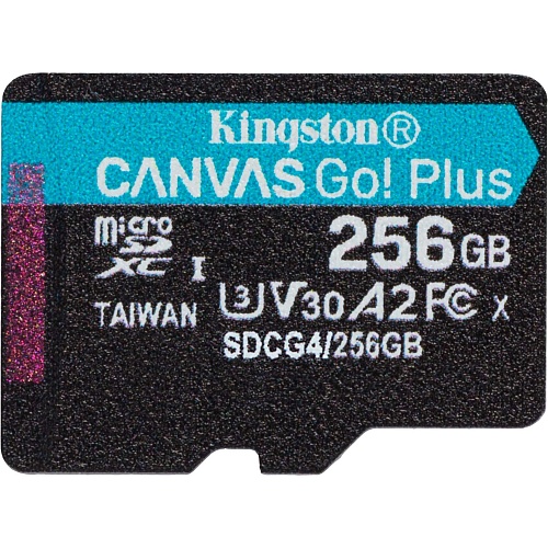 Карта памяти Kingston microSDXC Canvas Go! Plus 256GB Class 10 UHS-I U3 V30 A2 (SDCG4/256GBSP)