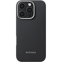Чехол Pitaka Ultra-Slim Case 600D Twill MagEZ для Apple iPhone 16 Pro Black/Grey (KI1601PA)