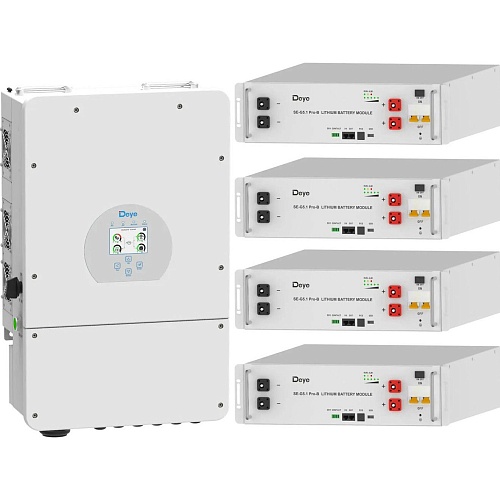 Система хранения энергии Deye SUN-10K-SG02LP1-EU-AM3 10kW + 4 АКБ SE-G5.1 Pro-B 20.48 kWh (51.2V/100Ah/5120Wh)