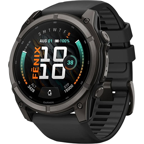 Смарт-часы Garmin Fenix 9 51mm Carbon Gray DLC Titanium with Black Silicone Band (010-04763-10/11)