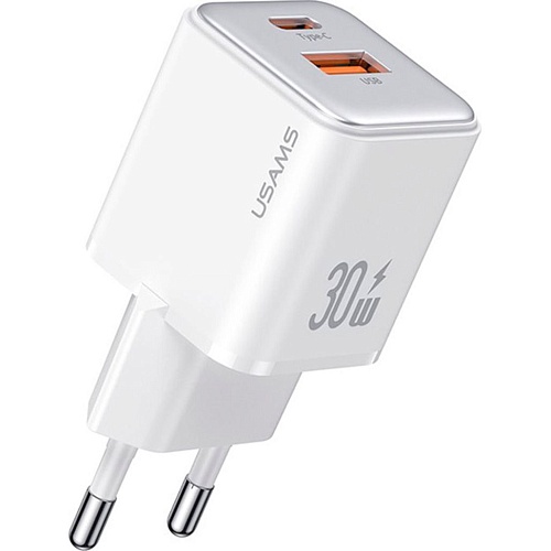 Сетевое зарядное устройство Usams US-CC189 30W White (CC189TC02)