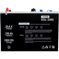 Аккумулятор Solinved SOL-2560 LiFePO4 24V (25.6V/100Ah/2560Wh) BMS