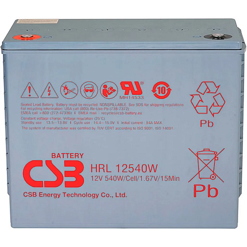 Аккумулятор CSB AGM 12V (12V/130Ah/1560Wh) (HRL12540W)