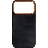 Чехол ArmorStandart LikeCarbon2 SE MagCase для Apple iPhone 17 Pro Kevlar Black Orange (ARM89164)