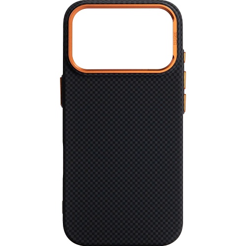 Чехол ArmorStandart LikeCarbon2 SE MagCase для Apple iPhone 17 Pro Kevlar Black Orange (ARM89164)