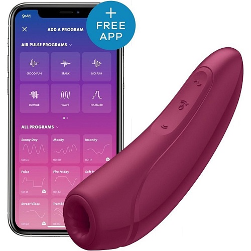 Вібратор з вакуумною стимуляцією Satisfyer Curvy 1+ Rose Red (SO3780) - придбати в Дніпрі, Україні: ціна, характеристики | інтернет-магазин TOUCH