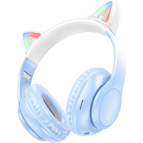 Наушники Hoco W42 Cat Ear Crystal Blue (795861)