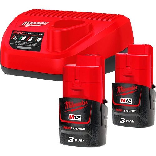 Аккумуляторы к электроинструменту + зарядное устройство Milwaukee M12 NRG-302 (4933451902)