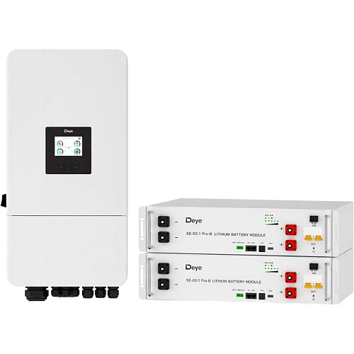 Система хранения энергии Deye SUN-8K-SG05LP3-EU-SM2 8kW + 2 АКБ SE-G5.1 Pro-B 10.2 kWh (51.2V/100Ah/5120Wh)