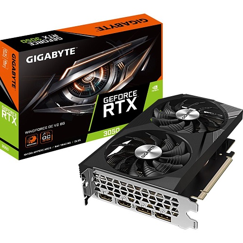 Видеокарта Gigabyte GeForce RTX 3050 8GB Windforce OC V2 (GV-N3050WF2OCV2-8GD)