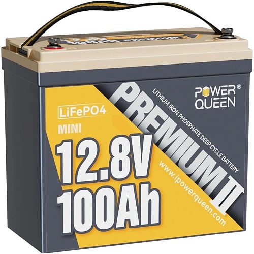 Аккумулятор Power Queen LiFePO4 12V (12.8V/100Ah/1280Wh) (P12V100-PREM-16-A60-DE)