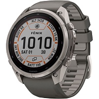 Смарт-часы Garmin Fenix 9 Pro Solar inReach 51mm Titanium with Pebble Gray/Silver Gray Silicone Band (010-04339-00/01)