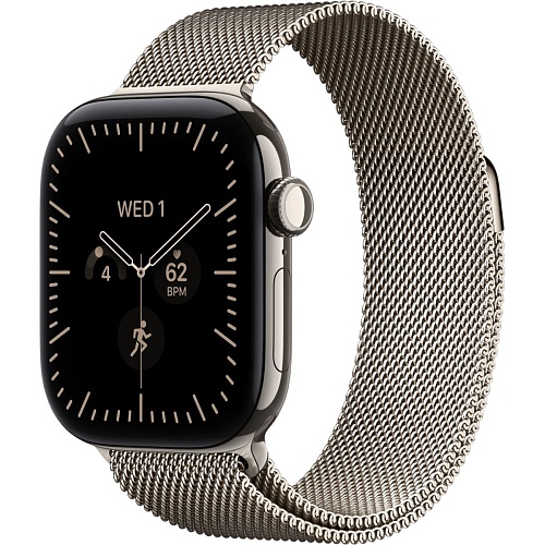 Смарт-часы Apple Watch Series 12 GPS + Cellular 42mm Natural Titanium Case with Natural Milanese Loop (MJGH4)