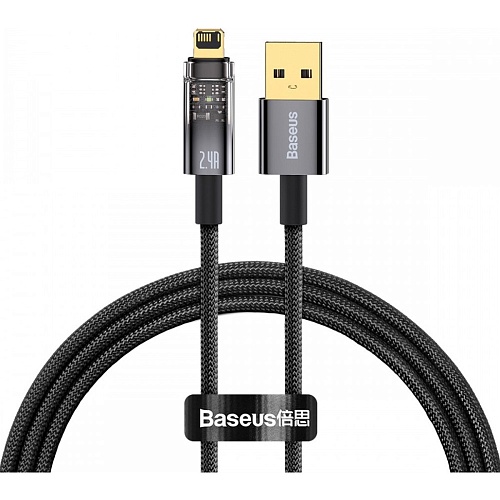 Кабель Baseus Explorer Series Auto Power-Off USB-A to Lightning 20W 1m Black (CATS000401)