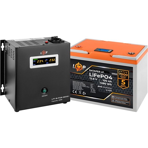 Джерело безперебійного живлення (ДБЖ) LogicPower LPY-W-PSW-500VA 12V + АКБ LiFePO4 12.8V - 100 Ah (24155) - придбати в Дніпрі, Україні: ціна, характеристики | інтернет-магазин TOUCH