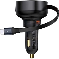Автомобильное зарядное устройство Baseus Enjoyment Pro 60W Retractable Black (C00057800111-00)