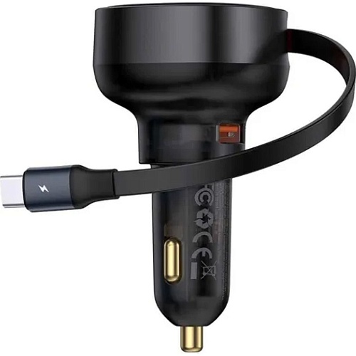 Автомобильное зарядное устройство Baseus Enjoyment Pro 60W Retractable Black (C00057800111-00)
