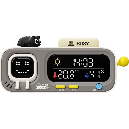Метеостанция ATuMan Smart Temperature And Humidity Clock Pendant Mood A Gray