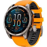 Смарт-часы Garmin Fenix 8 AMOLED Sapphire 47mm Titanium with Spark Orange/Graphite Silicone Band (010-02904-10)