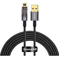 Кабель Baseus Explorer Series Auto Power-Off Fast USB to Lightning 2.4A 2m Black (CATS000501)