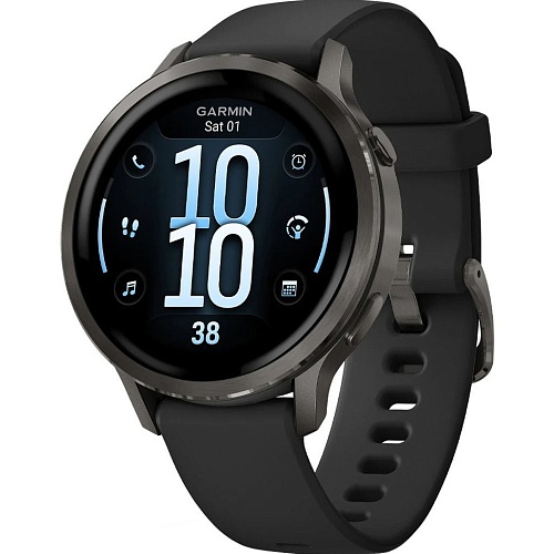 Смарт-часы Garmin Venu 4 41mm Slate with Black Silicone Band (010-03013-02)