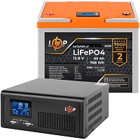 Источник бесперебойного питания (ИБП) LogicPower B1000 + LiFePO4 батарея 12.8V - 60Ah BMS 80A/40A LCD (24830)