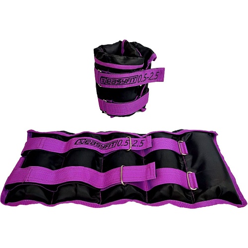 Утяжелители для ног и рук EasyFit 0.5-2.5 kg Black/Violet (EF-WHT-0,5-2,5-V)