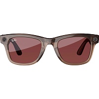 Смарт-очки Ray-Ban Meta Wayfarer Shiny Warm Stone Frame Clear/Watermelon Red Transitions Lenses (RW4008 6705P5 53-22)