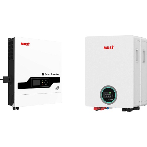 Система хранения энергии Must PV18-8048PRO II 8kW + 2 АКБ LP16-48200 20.4kWh (51.2V/200Ah/10240Wh)
