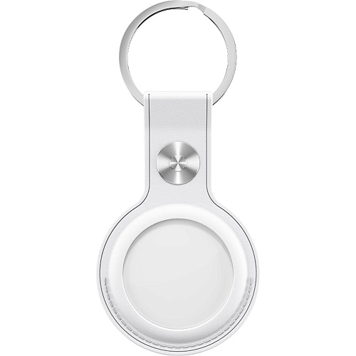 Чехол для поисковой метки Apple AirTag Leather Key Ring White HC