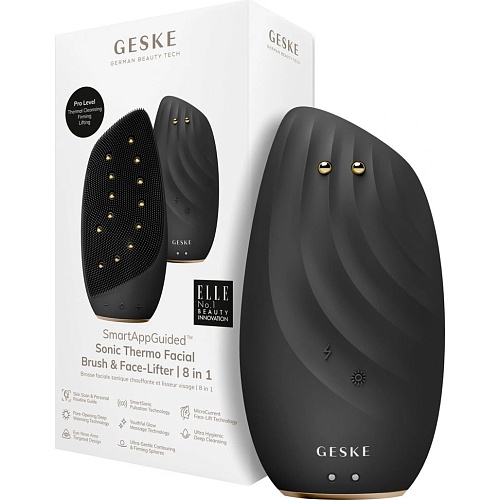 Чистящая щетка для лица GESKE Sonic Thermo Facial Brush&Face-Lifter 8в1 Gray (HB0086)