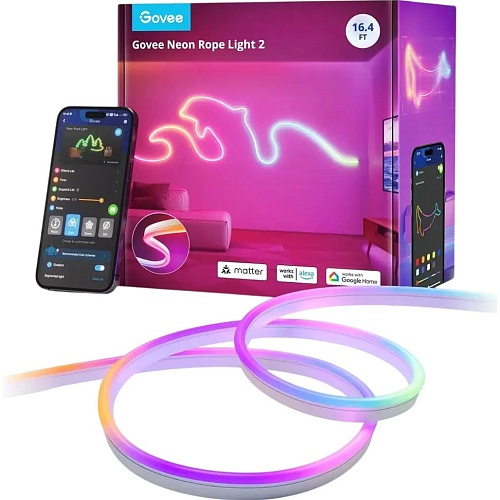 Светодиодная лента Govee H61D5 Neon Rope Light 2 RGBIC 5м White (H61D5301)