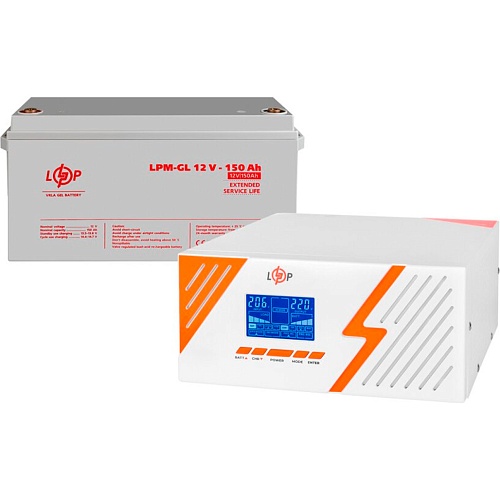 Источник бесперебойного питания (ИБП) LogicPower LPM-PSW-1500VA 12V + АКБ LPM-GL 12V - 150 Ah (29694)