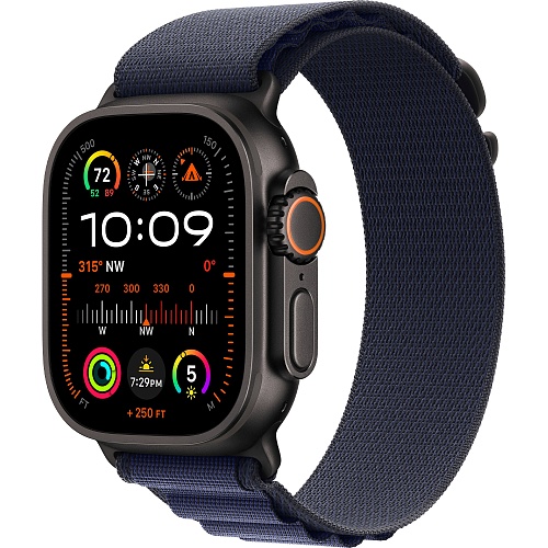 Смарт-часы Apple Watch Ultra 2 49mm Black Titanium Case with Navy Alpine Loop Small (MYTF3+MYPW3)