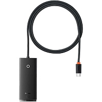 USB-хаб Baseus Lite Series 4-in-1 Hub Adapter Black (WKQX030401)