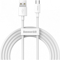 Кабель Baseus Simple Wisdom Data Cable Kit USB to Micro 2.1A White 2шт. (TZCAMZJ-02)  - придбати в Дніпрі, Україні: ціна, характеристики | інтернет-магазин TOUCH