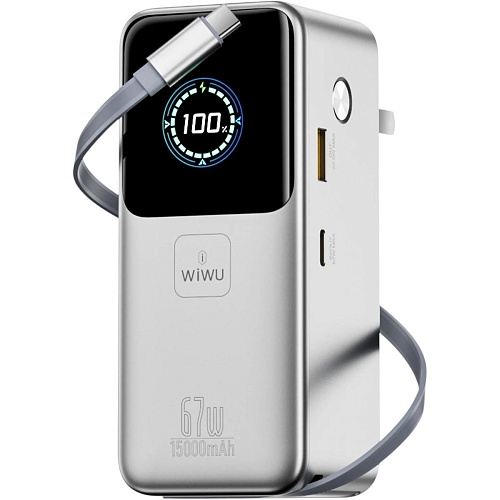 Внешний аккумулятор WiWU PM501 15000mAh 67W Gray (6979107512751)