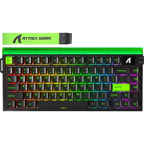 Клавиатура Attack Shark R85 RGB HE Magnetic Purple Mandrel Switches Fluorescent Green (AS-6972792472539-F-UA)