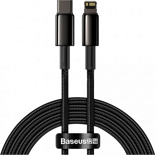 Кабель Baseus Tungsten Gold USB-C to Lightning 2m Black (CATLWJ-A01)