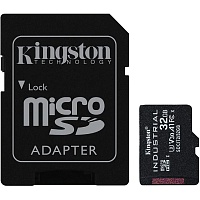 Карта памяти Kingston microSDHC Industrial 32GB Class 10 UHS-1(U3) A1 V30 + SD adapter (SDCIT2/32GB)