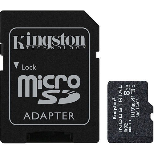Карта пам'яті Kingston microSDHC Industrial 8GB Class 10 UHS-1(U3) A1 V30 + SD adapter (SDCIT2/8GB) - придбати в Дніпрі, Україні: ціна, характеристики | інтернет-магазин TOUCH