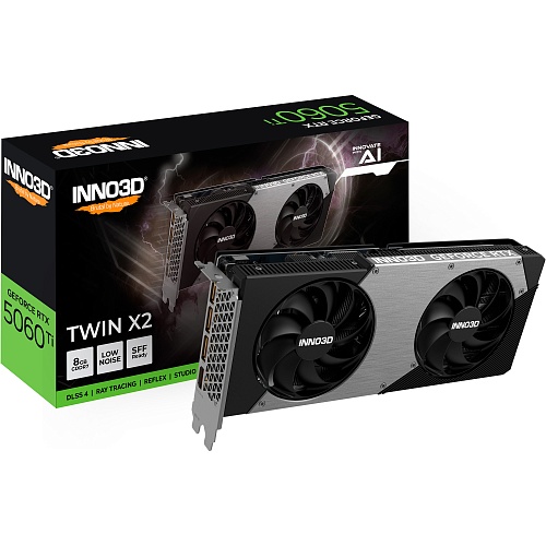 Видеокарта Inno3D GeForce RTX 5060 Ti Twin X2 OC 8G (N506T2-08D7X-193075N) EU